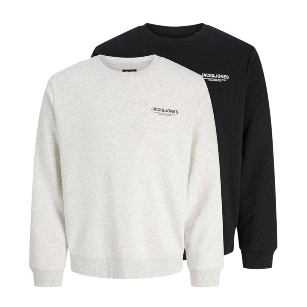 Jack And Jones Mens Mason Sweatshirt (Pack of 2) / Black/White
